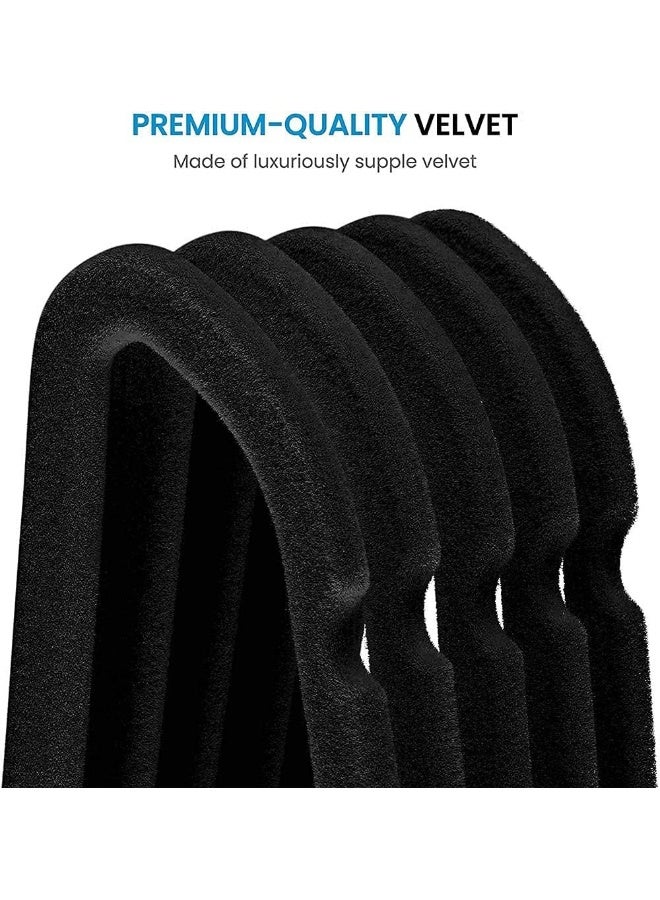 Red Dot Gift® 50-Pack Black Non-Slip Velvet Hangers 44.5cm With 360 Degree Rotatable Hook - Durable & Slim - Non Slip Hangers for Coat Hangers - Pant Hangers - Image 3