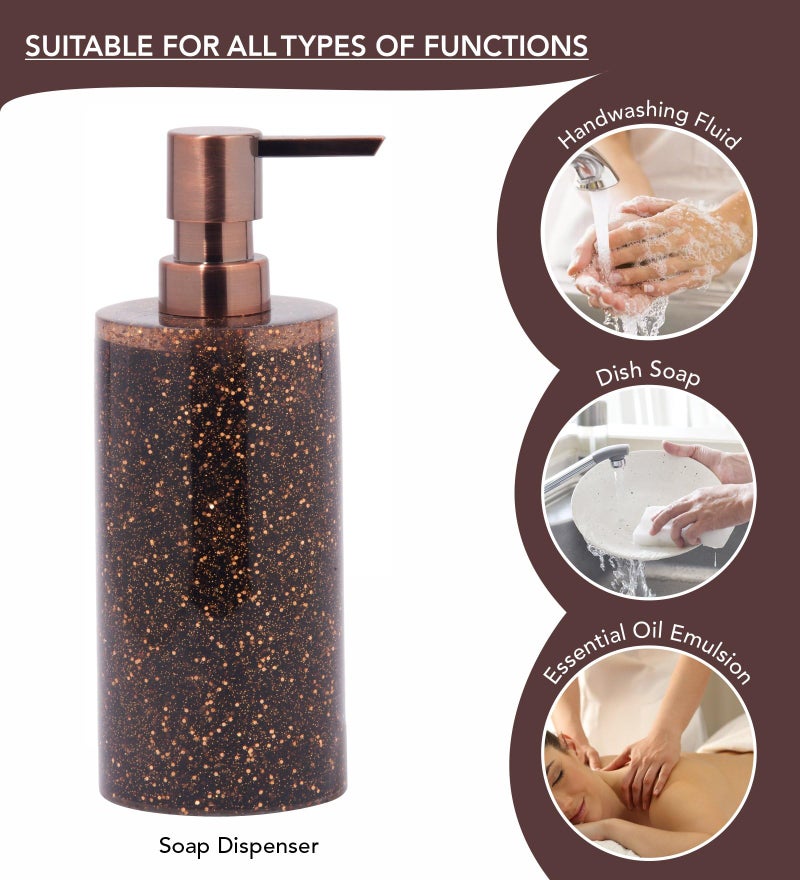 OBSESSIONS Set of 4 Pc Polyresin Bathroom Set, Copper - Image 3