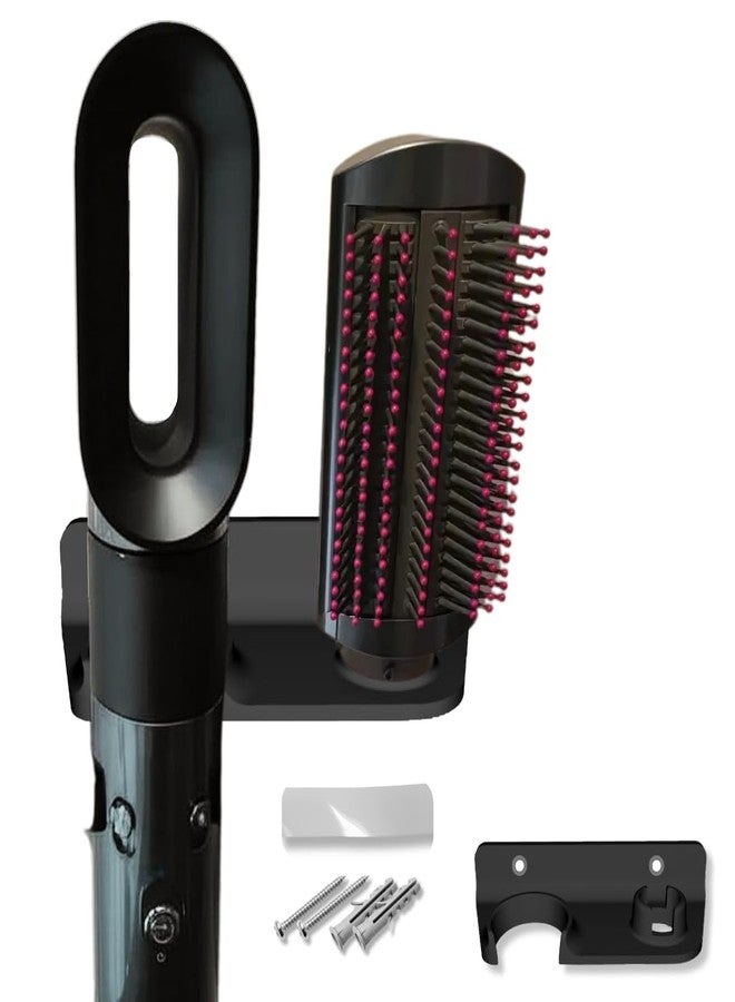 CRYSENDO Wall Mount Holder Compatible With Dyson Airwrap Complete, Long & Multi-Styler | Self-Adhesive Organizer Rack For Hair Styler & Attachment (Black) - Image 1