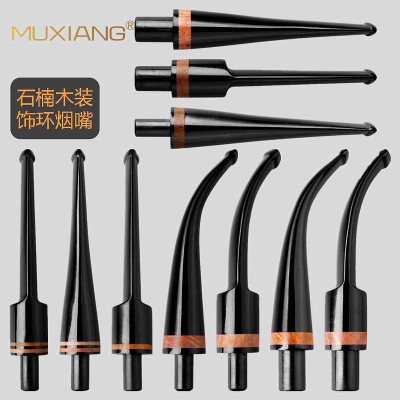 Wooden Pipe Cigarette Holder Tail Accessories Diy Production With Heather Decorative Ring Food Grade Pipe Bite Pipe Handle - Image 2