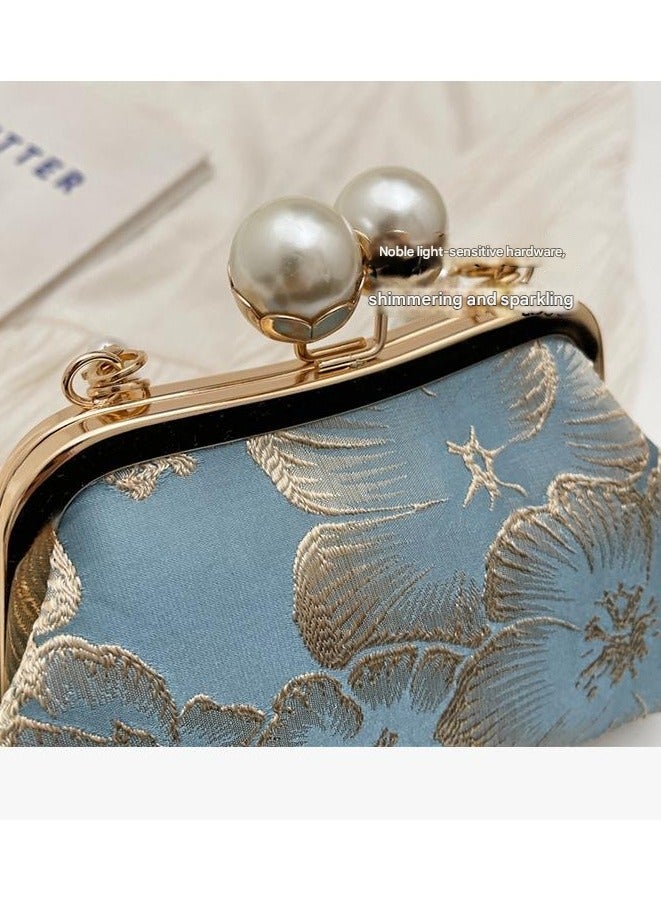 Chinese Style Embroidered Women's Bag Chinese Rretro Handbag Crossbody Bag Versatile Pearl Dinner Bag  - Image 3