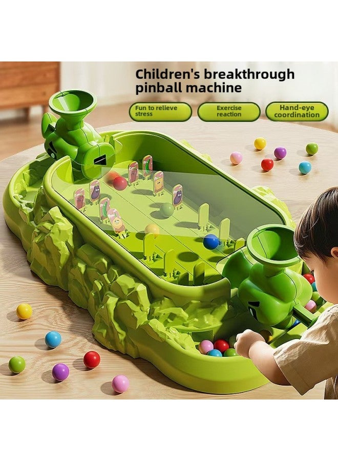 Plant War Pachinko Machine Shooting Desktop Game Machine Parent-Child Interaction Toy Gift-Colour: Plants Vs. Pinball Machine + 60 Pearls  - Image 4