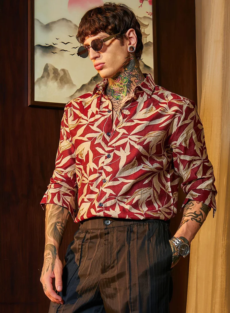 كامبوس سوترا قميص رجالي فلوريه نوار أحمر سانجريا