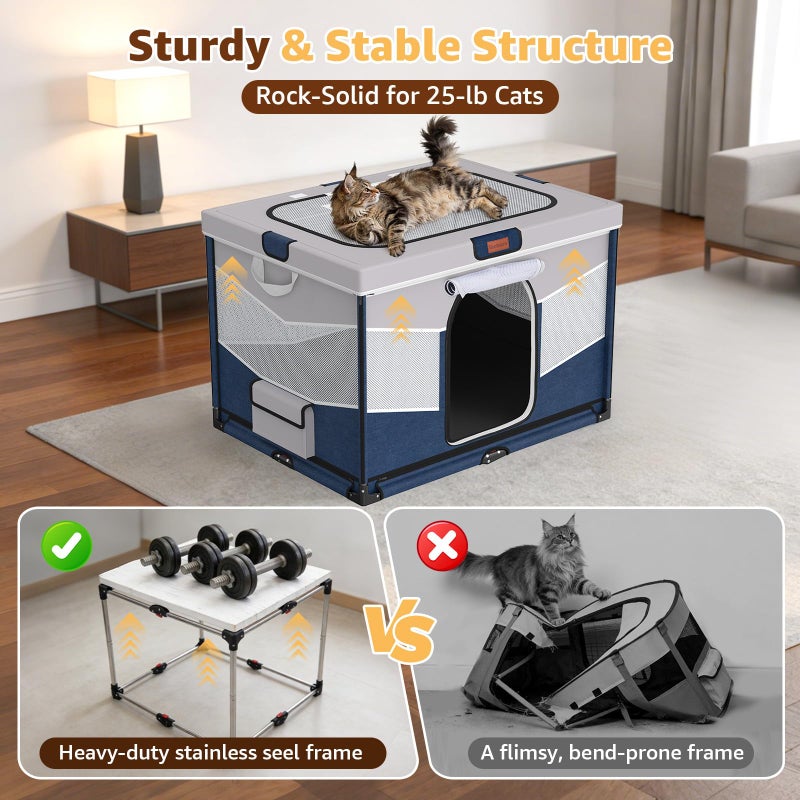 LOOBANI Foldable Dog Playpen for Small Dogsâ€“Sturdy Puppy Playpen Indoor Outdoor with Full-Zip Washable Fabric Enclosure, 690D Waterproof Oxford Fabric, Portable Pet Crate with Carry Bag,32''x24''x22'' - Image 2