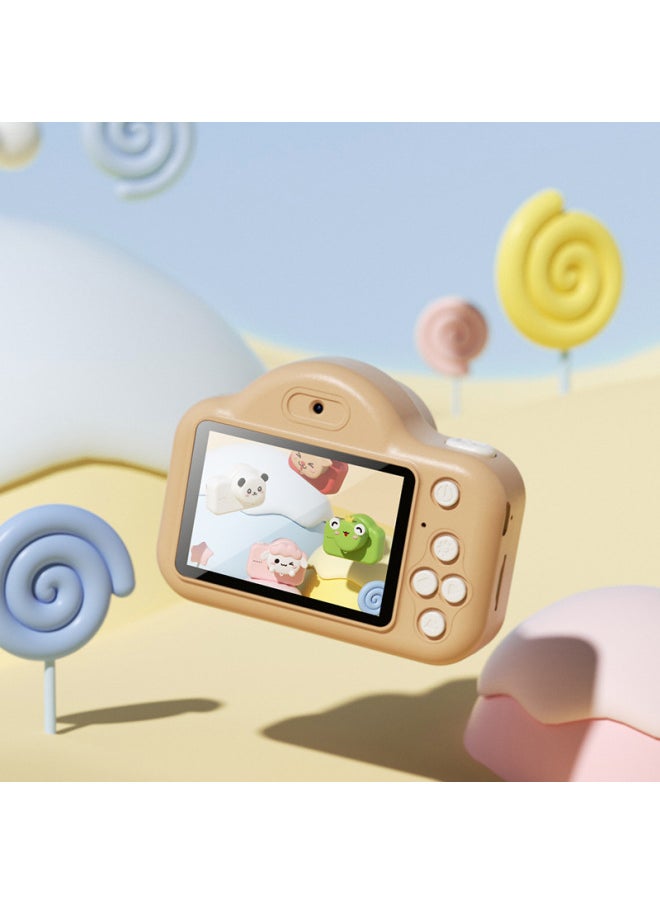 null - Geekpapa Children's Digital Camera Ccd Replacement Flat Party Birthday Gift For Students Affordable Quality Camera-Color:A1: Frog Prince [including Lens Cover To Send Lanyard Sticker Film]]-Specifications:32G Memory + Android Phone Photo Export Line - Image 1
