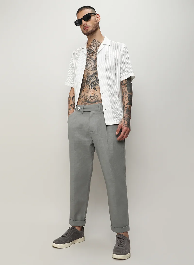 Campus Sutra Lightweight - Solid Tailored Trousers