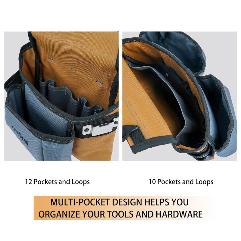KUNN Carpenter Tool Belt with Suspenders Pro Framer Suspension Tool Rig for Construction Contractors and Electrician,Khaki - Image 4