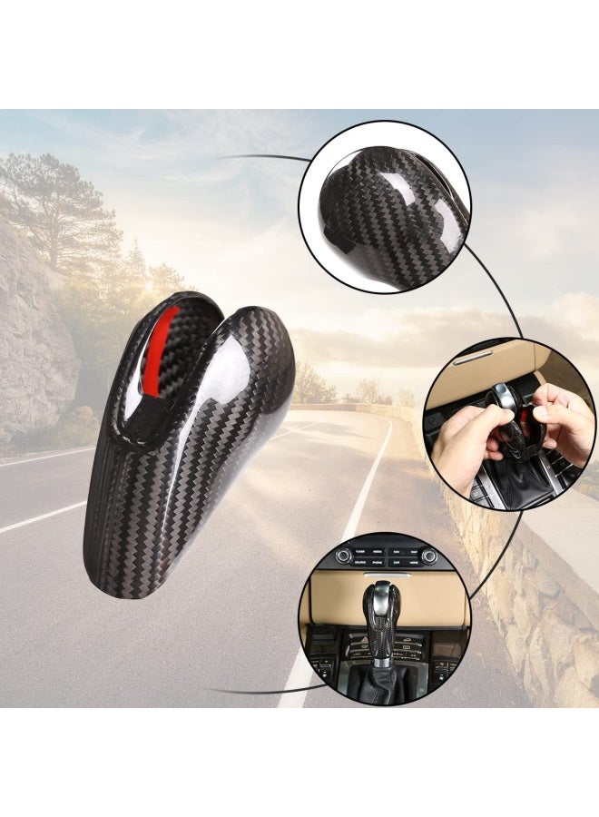 YUECHI 100 Real Carbon Fiber Interior Gear Shift Head Cover Knob Trim Car Accessories For Porsche Macan Panamera Cayman Boxster 911 718 2008-2020  - Image 4