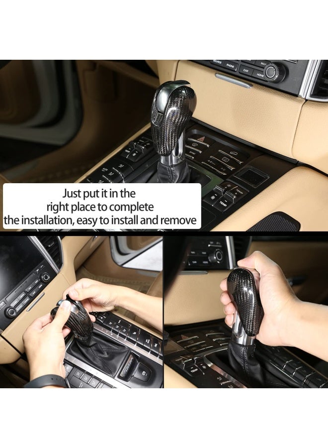 YUECHI 100 Real Carbon Fiber Interior Gear Shift Head Cover Knob Trim Car Accessories For Porsche Macan Panamera Cayman Boxster 911 718 2008-2020  - Image 3