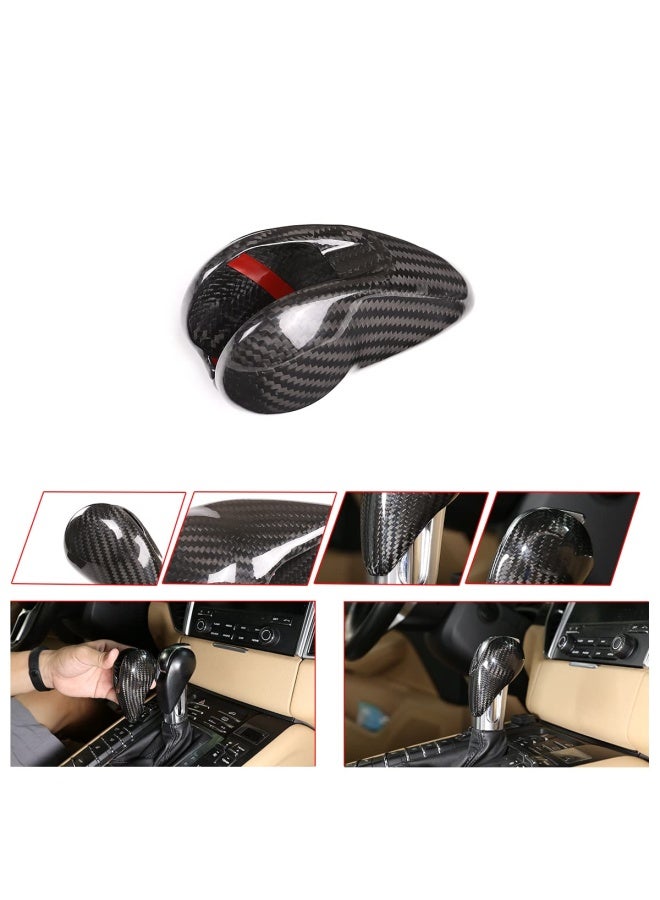 YUECHI 100 Real Carbon Fiber Interior Gear Shift Head Cover Knob Trim Car Accessories For Porsche Macan Panamera Cayman Boxster 911 718 2008-2020  - Image 2