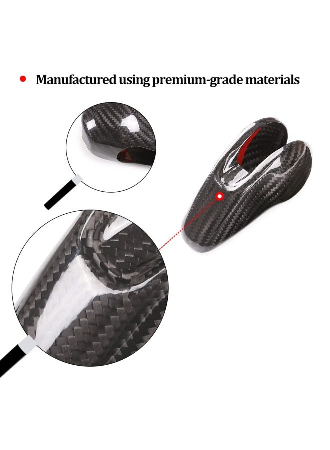 YUECHI 100 Real Carbon Fiber Interior Gear Shift Head Cover Knob Trim Car Accessories For Porsche Macan Panamera Cayman Boxster 911 718 2008-2020  - Image 5