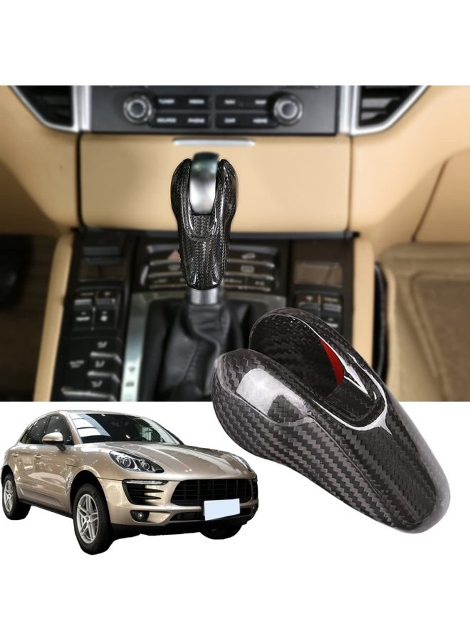 YUECHI 100 Real Carbon Fiber Interior Gear Shift Head Cover Knob Trim Car Accessories For Porsche Macan Panamera Cayman Boxster 911 718 2008-2020  - Image 1