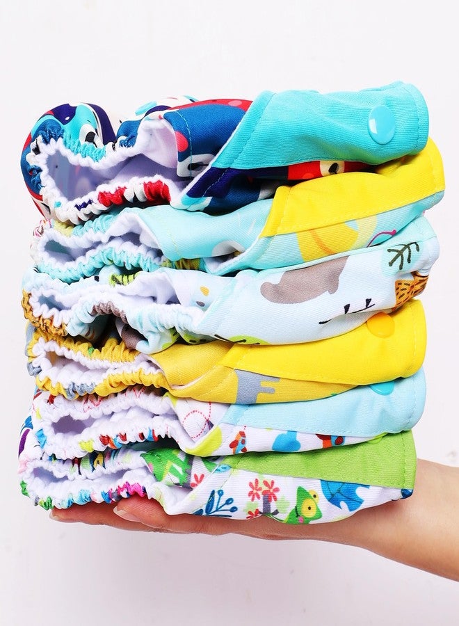 Asenappy Cloth Diapers 6 Pack with 6 Inserts & 1 Wet Bag - Waterproof Cover, Washable, Reusable & One Size Adjustable Pocket Diapers for Newborns and Toddlers (Bear Set) - Image 4