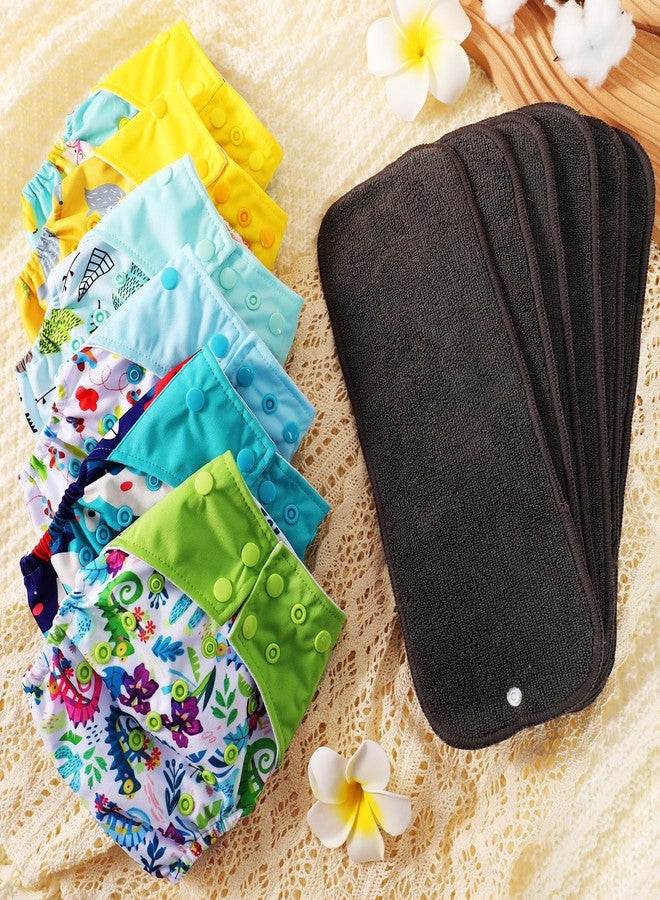 Asenappy Cloth Diapers 6 Pack with 6 Inserts & 1 Wet Bag - Waterproof Cover, Washable, Reusable & One Size Adjustable Pocket Diapers for Newborns and Toddlers (Bear Set) - Image 5