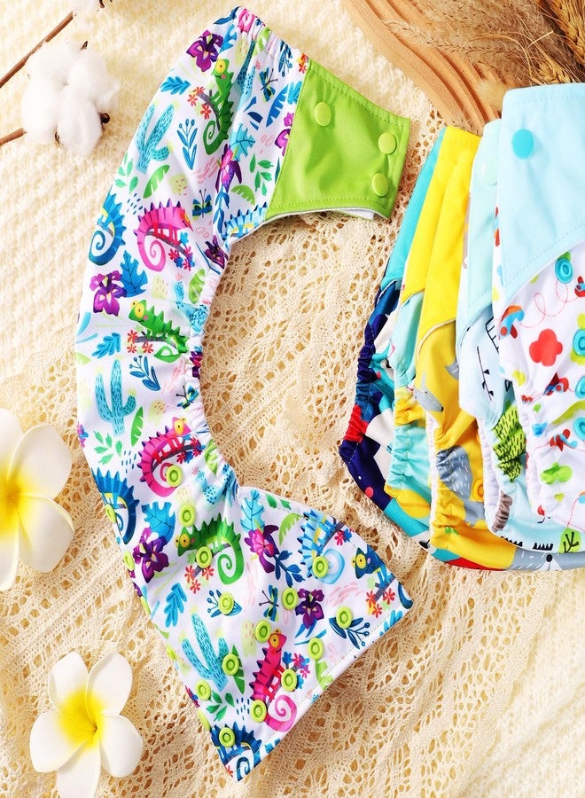 Asenappy Cloth Diapers 6 Pack with 6 Inserts & 1 Wet Bag - Waterproof Cover, Washable, Reusable & One Size Adjustable Pocket Diapers for Newborns and Toddlers (Bear Set) - Image 3