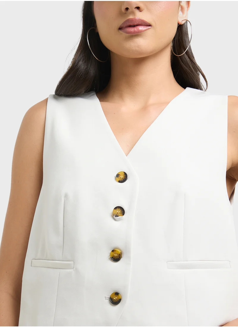 ONLY Button Detail Waistcoat