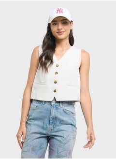 ONLY Button Detail Waistcoat  - Image 1