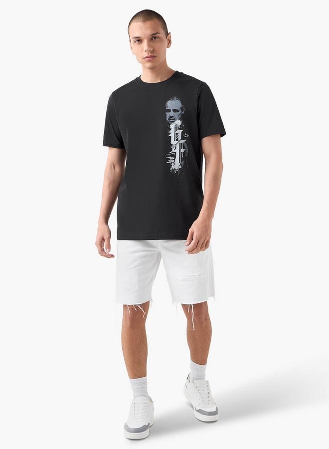 SP Characters Godfather Print T-shirt with Crew Neck - Image 2