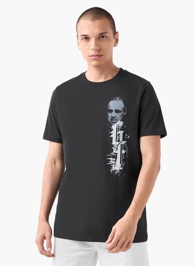 SP Characters Godfather Print T-shirt with Crew Neck - Image 1