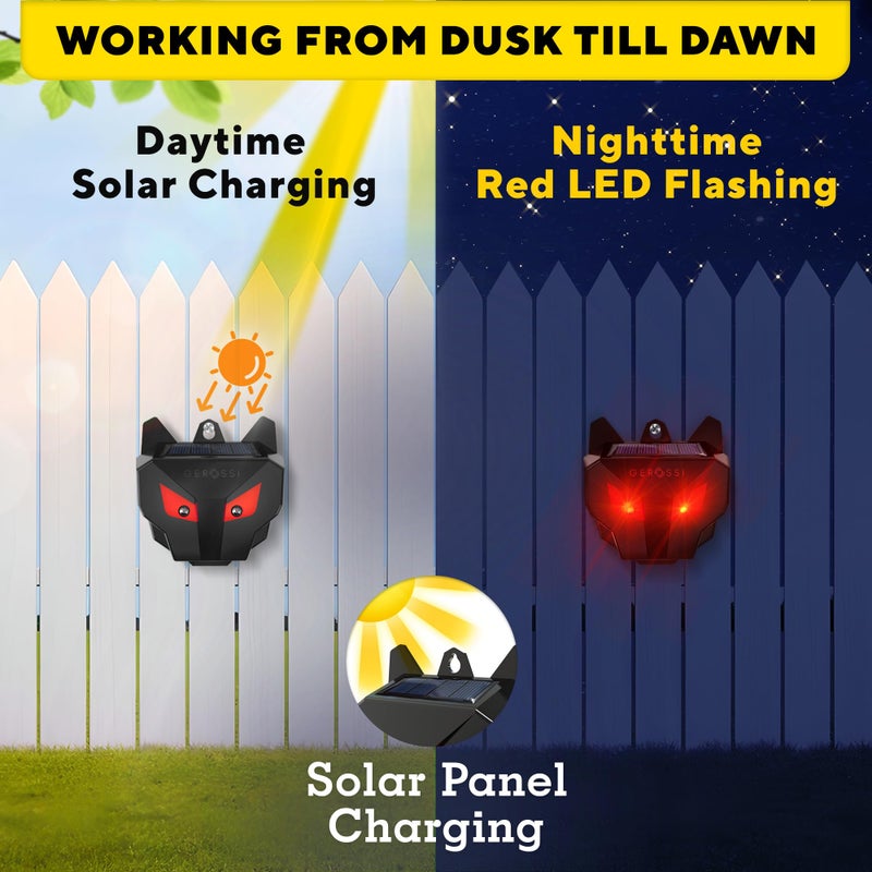 GEROSSI Solar Nocturnal Animal Repeller 4 Pack - Effective Repellent Device for Coyote, Deer, Fox, Raccoon, Skunk - Powerful Outdoor Coyote Deterrent - Predator Lights for Chicken Coop, Farm, Yard, Garden - Image 4