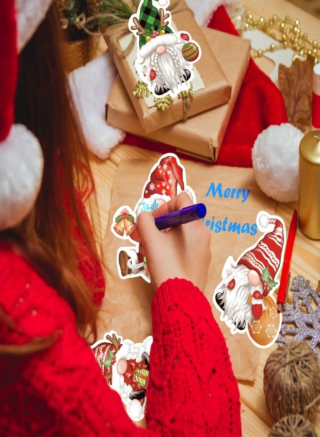 TREWAVE ٤٨ قطعة من مجسمات أقزام عيد الميلاد، زينة لوحة إعلانات عيد الميلاد، زينة حفلات العطلات المدرسية الشتوية للجدران والنوافذ والسبورة - Image 5