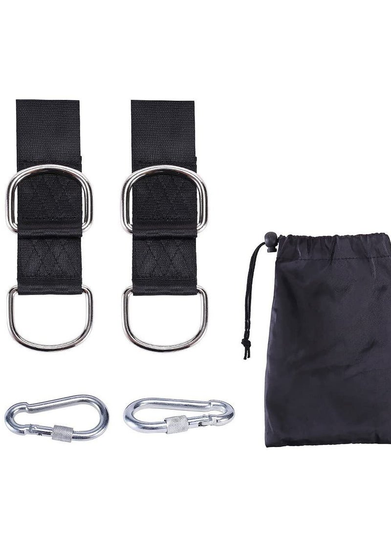 SYOSI Swing Straps Hanging Kit, Waterproof 150cm Long with 2 Safety Sturdy Zinc Alloy Lock Carabiners Hooks and 1 Carrying Bag, Holds 2200 LBs for Tire, Disc Swings, Hammocks - Image 1