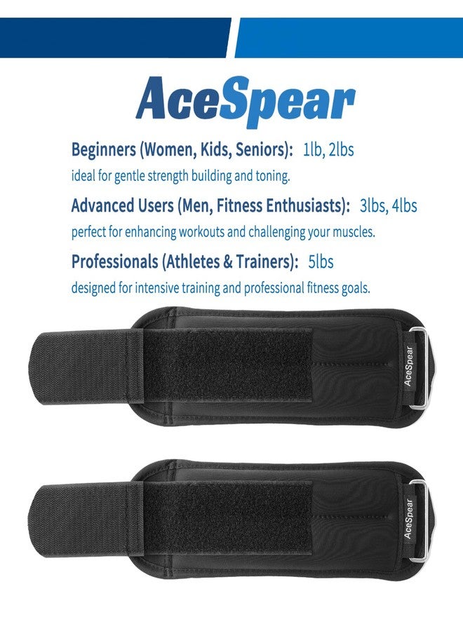 AceSpear Ankle Weights Sets for Men Women Kids 1lb 2lb 3lb 4lb 5lb Leg Weights Arm Wrist Weights Gym for Foot Exercise Training Workout Walking Jogging Yoga (3 lbs x 2) - Image 2