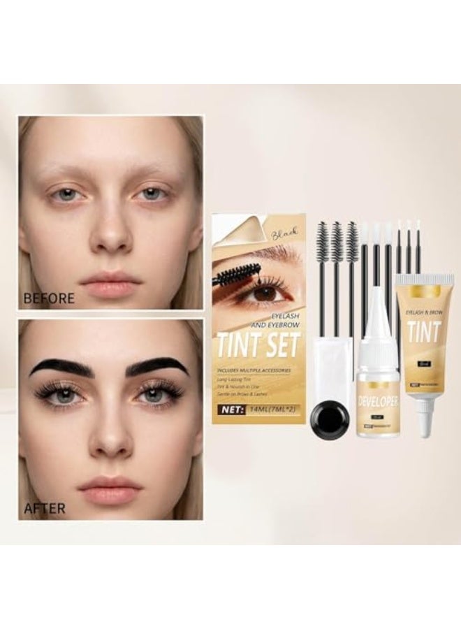 zephoco Eyelash & Eyebrow Tint Kit, Instant Eye Brow Tint Set, Eyebrow Dye Kit for DIY, Easy to Use for Beginner, Natural Results, صبغة حواجب (light brown) - Image 2
