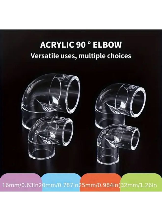 20mm Aquarium 90 Degree Transparent Elbow Pipe Fittings Durable Right Angle Connectors - Image 2
