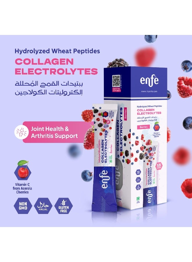 ENFE Collagen Electrolytes | Berries Flavor | Vitamin C | Pack of 15 Sachet - Image 4