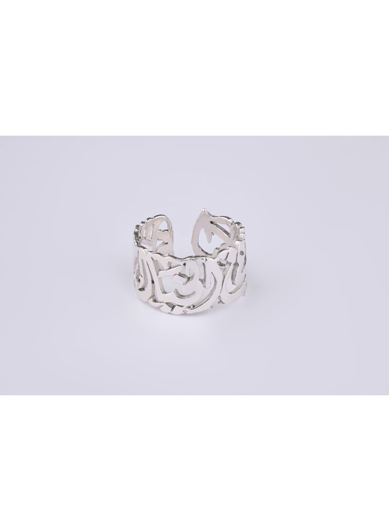 osir “In imagination, we find life.” A fully sterling silver ring with an open adjustable design that fits all sizes. - Image 2
