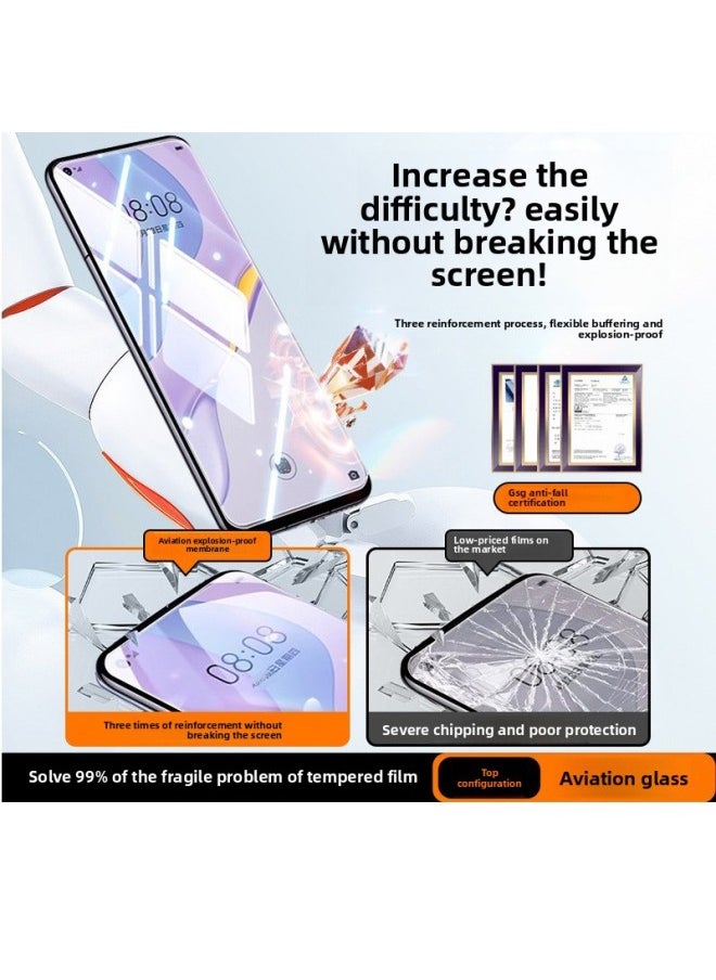 Generic For HuaweiNova7 Tempered Film Nova12/13Pro Mobile Phone Film Nova13/10/9/8/5i/z Full Screen-Color:Standard Nano Version [ultra-clear Version] Full Screen Borderless + Powerful Anti-fingerprint2 PackFree Film Applicator For HuaweiNova 6/nova 6 5g-Size:For HuaweiNova 12 Pro  - Image 3