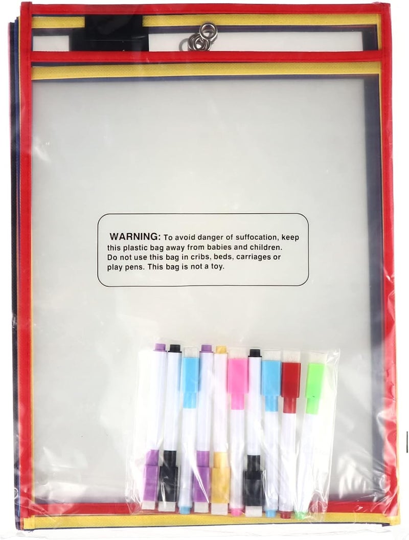 1set Crocodile-Shaped Dry Erase File Bags with Reusable Markers Covers for and Office Organization - Image 1
