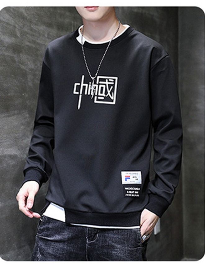 NIBEMINENT Men's Fashion Loose Long-Sleeved Sweater Round Neck - Image 1