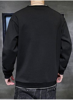 NIBEMINENT Men's Fashion Loose Long-Sleeved Sweater Round Neck  - Image 3