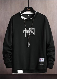 NIBEMINENT Men's Fashion Loose Long-Sleeved Sweater Round Neck  - Image 4