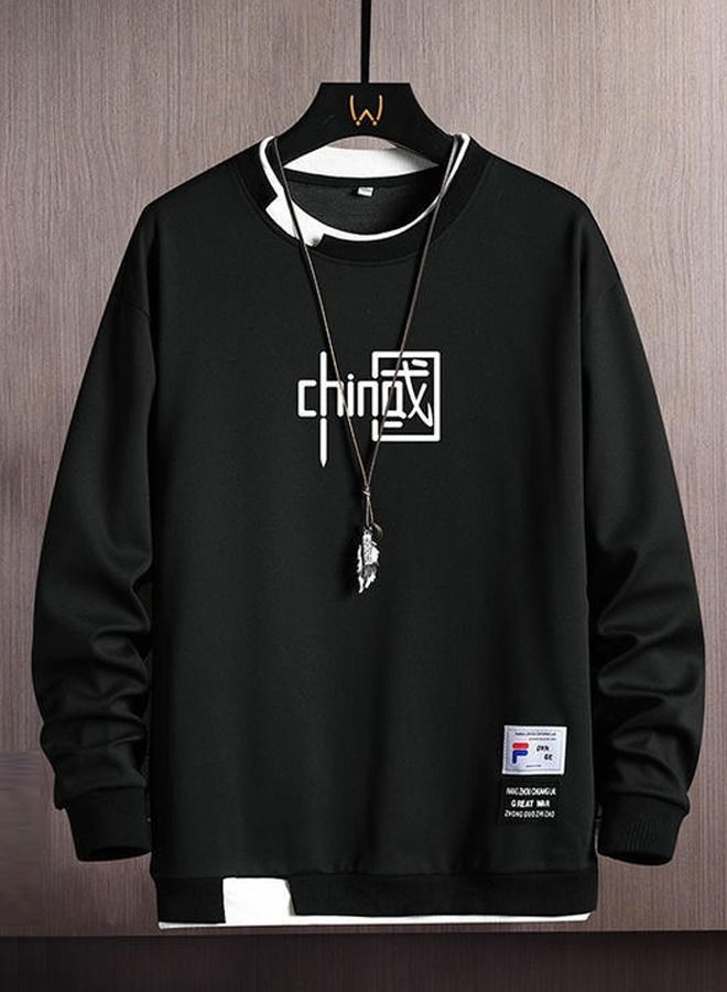 NIBEMINENT Men's Fashion Loose Long-Sleeved Sweater Round Neck - Image 4
