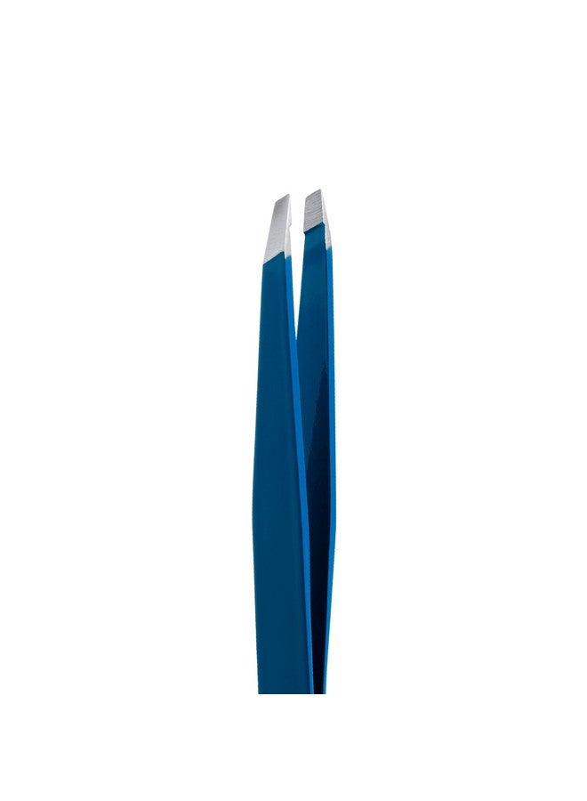 Rubis Ubis Classic Stainless Steel Slanted Tweezers For Precise Eyebrows And Hair Removal 1K109 Made In Switzerland Blue - Image 3