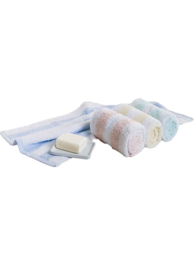 Uchino No-Twist Crafted Fresh Striped Quick-Dry Towel, Antibacterial, 3-Pack, Pure Cotton, Soft, Absorbent, For Children'S Face Washing And Bathing - Image 2