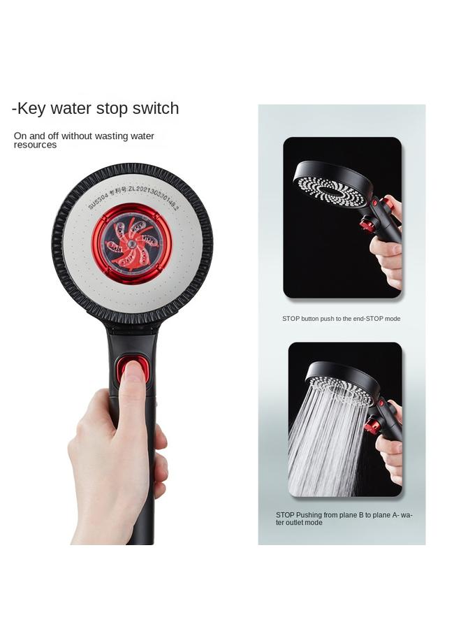Bluejw European And American Black Wu Style Hand-held Water Purification Double-sided Shower Nozzle Pressurized Chlorine Removal And Skin Beauty Household Bathing Pressurized Shower Head  - Image 3