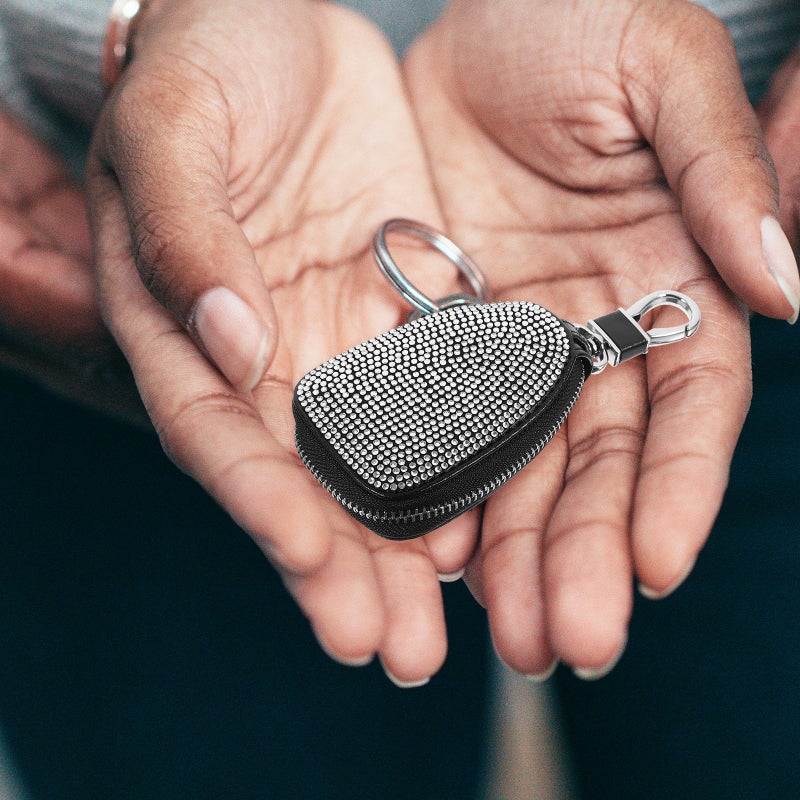 🚗 حقيبة مفاتيح سيارة مزينة بحبات الراين للحماية الأنيقة وسهولة الاستخدام - Image 4