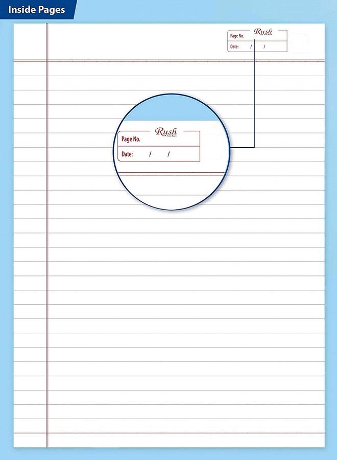 RUSH NOTE BOOKS Rush Premium A4 Size 500 Pages Spiral Notebook Ruled | 500 Pages Spiral Notebook | 500 Pages Notebook Ruled Register Note Books - Image 3