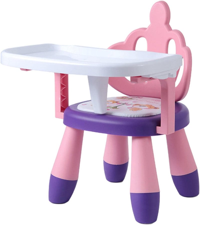 klarako PP Plastic Baby Eating Chair Sounding Seat for Toddler 6 Months to 3 Years Chair  Pink Purple Crown - Image 3