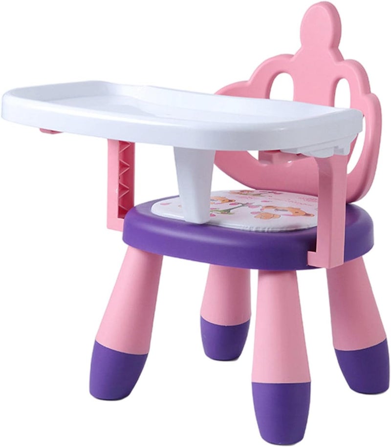 klarako PP Plastic Baby Eating Chair Sounding Seat for Toddler 6 Months to 3 Years Chair  Pink Purple Crown - Image 1