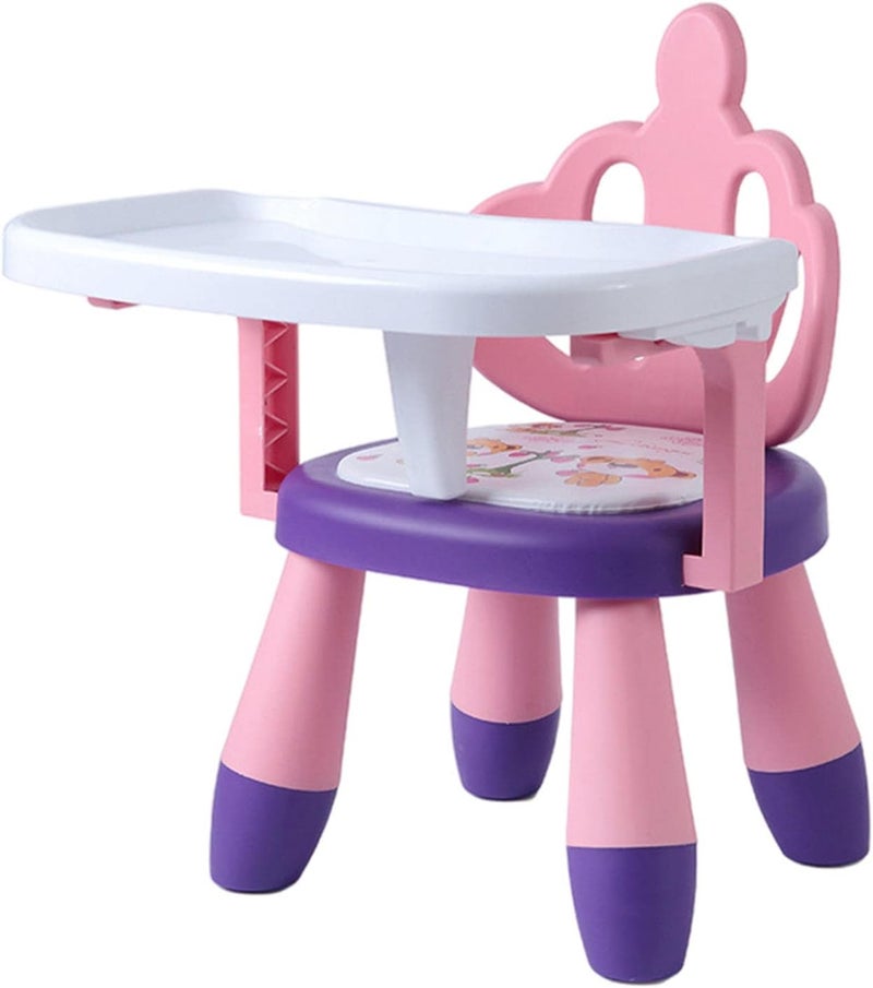 klarako PP Plastic Baby Eating Chair Sounding Seat for Toddler 6 Months to 3 Years Chair  Pink Purple Crown - Image 4