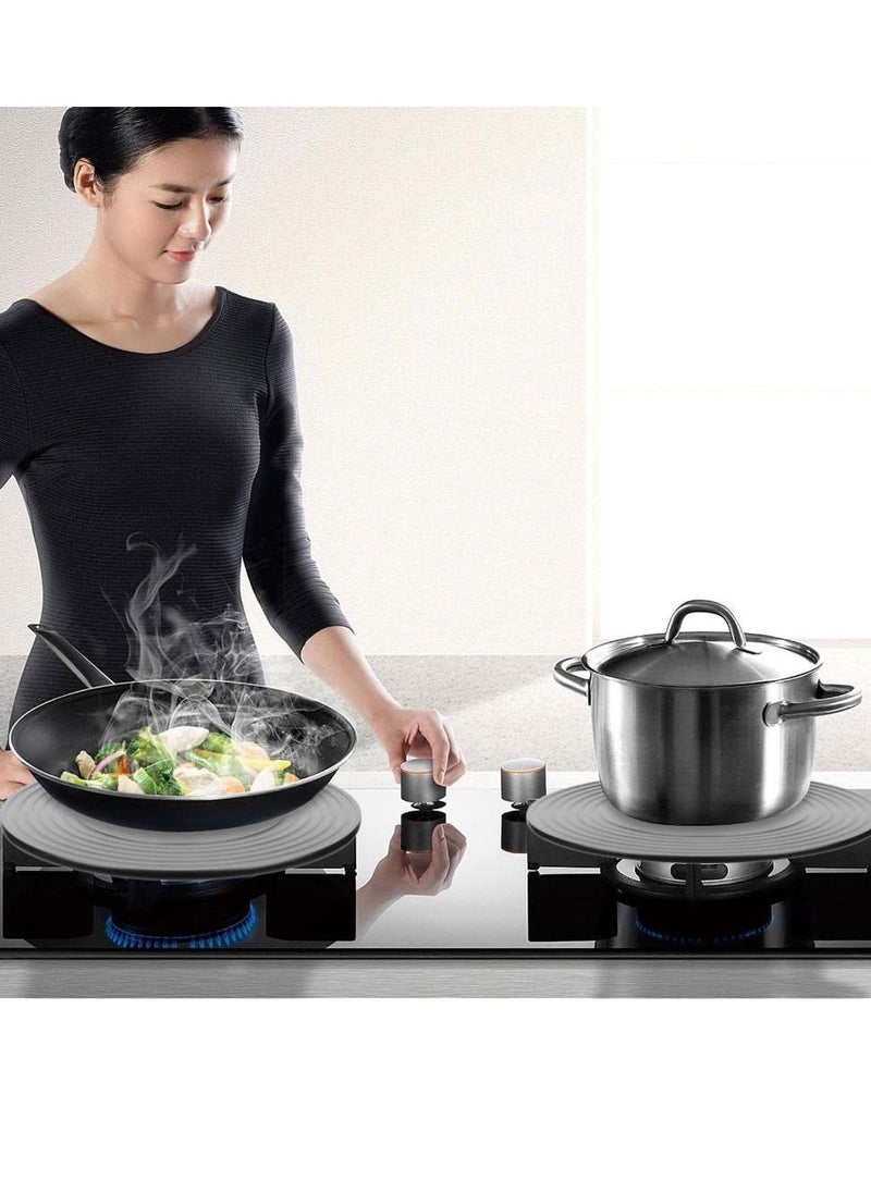 Excefore - Heat Diffuser for Gas Stovetop, Pot Cookware Protection, Stove Diffuser,  Fast Defrosting Round Tray, Multifunctional Thawing Conducting Simmer Plate(24cm with Clip) - Image 1