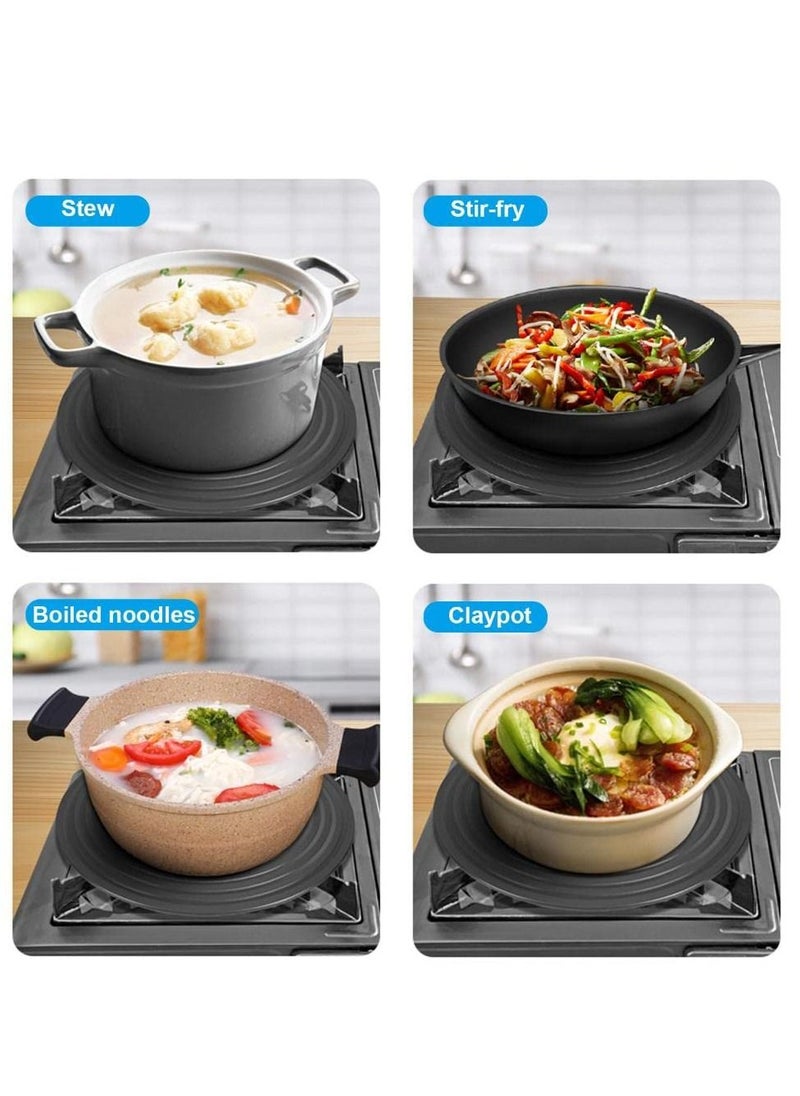 Excefore - Heat Diffuser for Gas Stovetop, Pot Cookware Protection, Stove Diffuser,  Fast Defrosting Round Tray, Multifunctional Thawing Conducting Simmer Plate(24cm with Clip) - Image 1