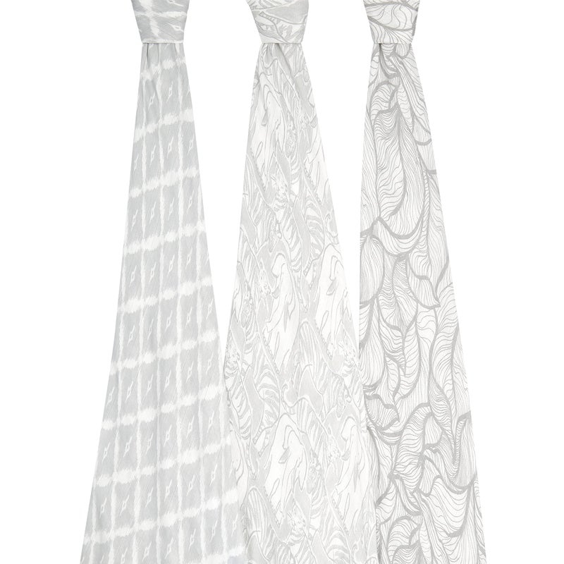 aden + anais Silky Soft Swaddle Blanket, Boutique Muslin Blankets for Girls & Boys, Baby Receiving Swaddles, Ideal Newborn & Infant Swaddling Set, Perfect Shower Gifts, 3 Pack, Culture Club - Image 2