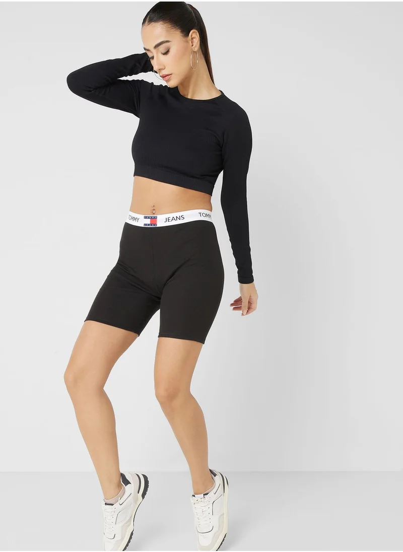TOMMY JEANS Logo Band Ribbed Shorts