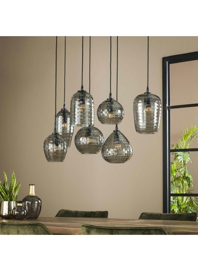 لوفت مصباح معلق معاصر 4+3 مزيج سداسي زجاج دخاني-7080 - Image 2